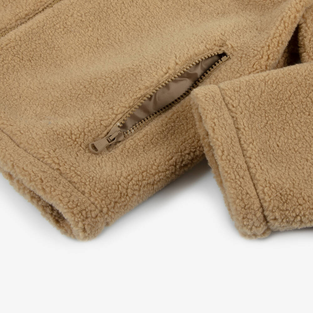 Fendi-Beige Teddy Fleece FF Jacket | Childrensalon