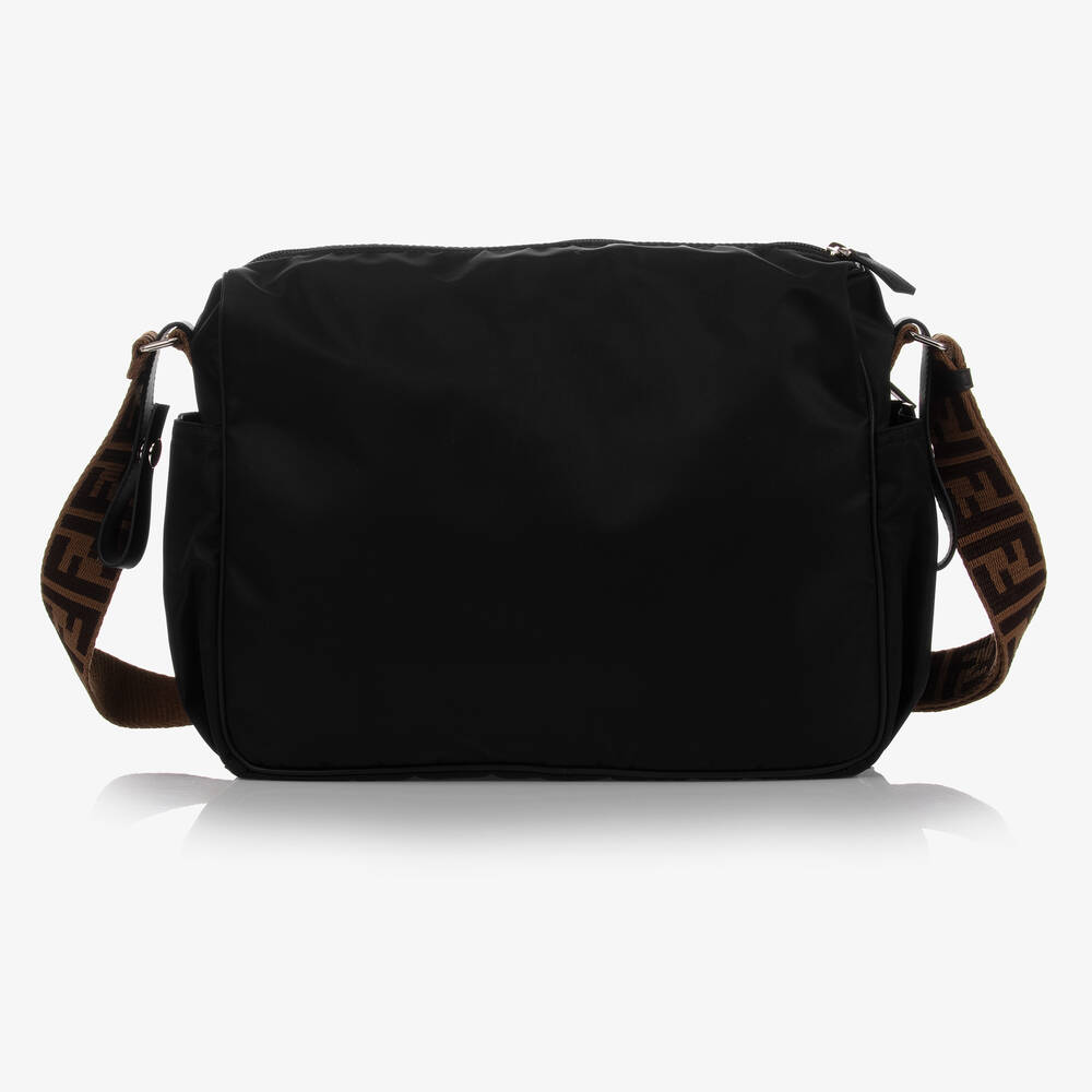 Fendi-Черная пеленальная сумка с принтом FF (40см) | Childrensalon