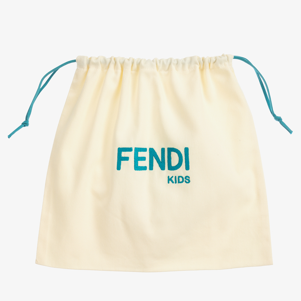 Fendi-Black FF Leather Trainers | Childrensalon