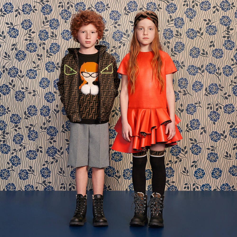 Fendi-Black Leather FF Boots | Childrensalon