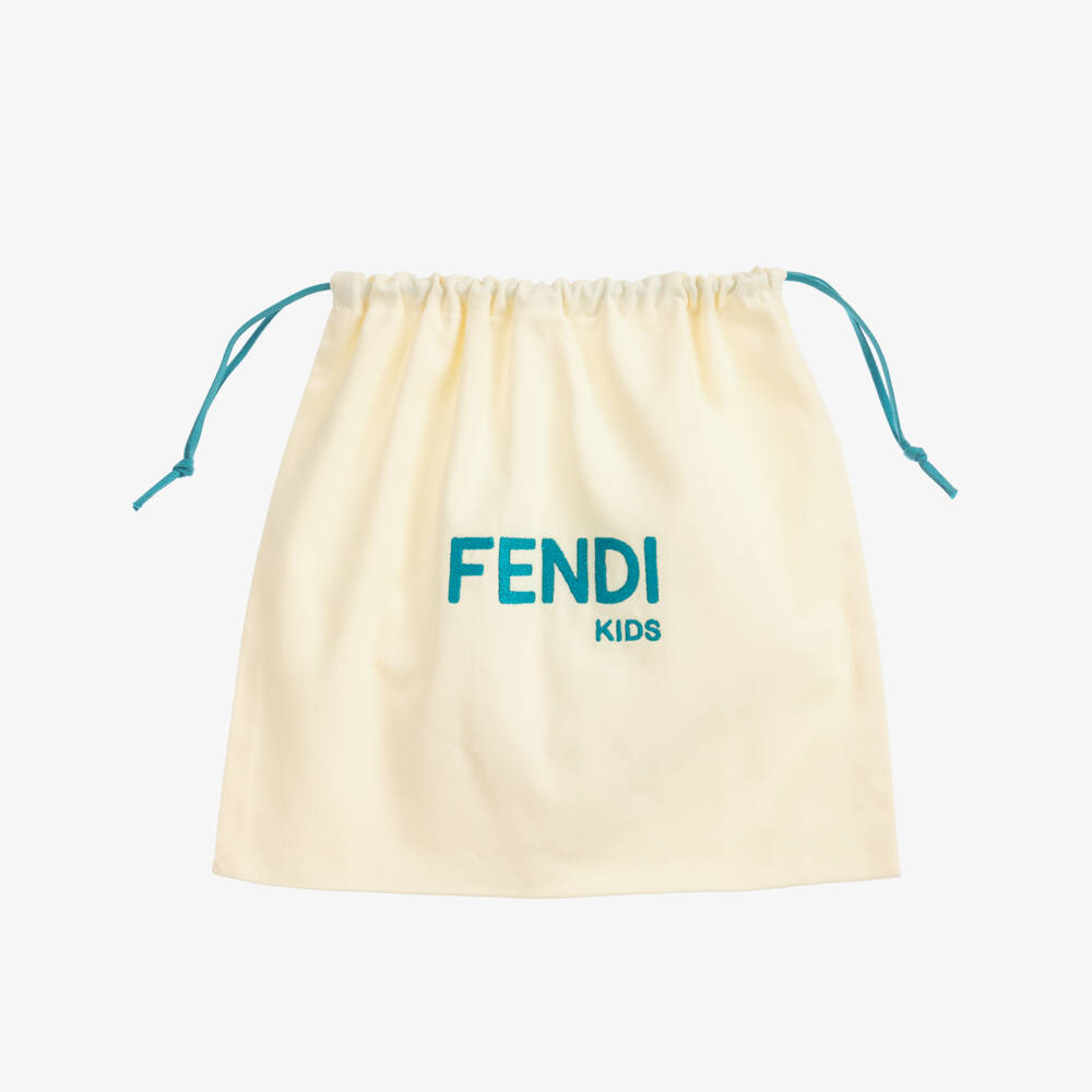 Fendi-Black Leather FF Logo Trainers | Childrensalon