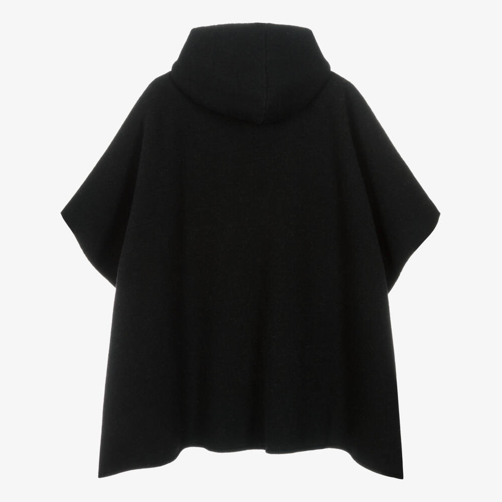 Fendi-Кейп FF черный из шерсти и кашемира двусторонний | Childrensalon