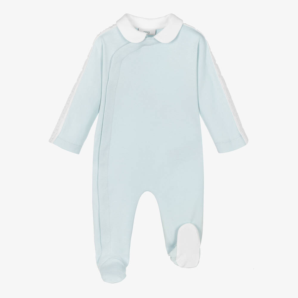 Fendi-Blue Cotton Babygrow Gift Set | Childrensalon