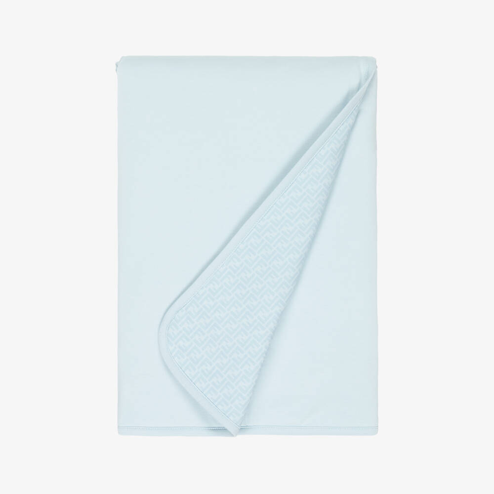 Fendi-Blue Cotton Fendi Bear Padded Blanket (80cm) | Childrensalon