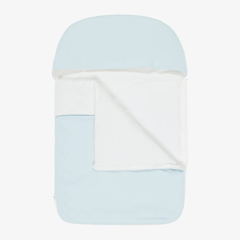 Fendi-Конверт голубой из хлопкового джерси с мишкой Fendi (78см) | Childrensalon