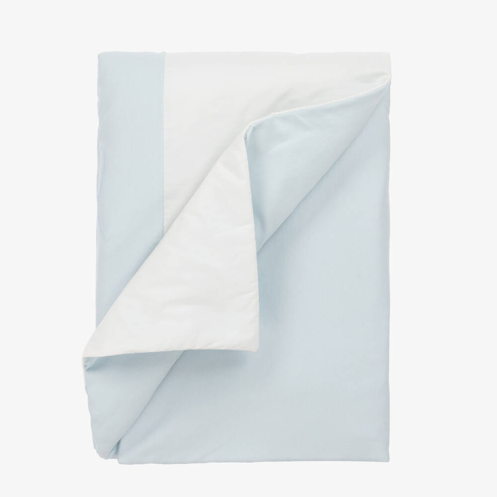 Fendi-بطانية قطن مبطنة لون أزرق فاتح للمواليد (83 سم) | Childrensalon