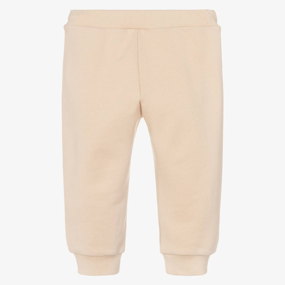 Fendi-بنطلون رياضي قطن بشعار فندي روما لون بيج للاولاد | Childrensalon