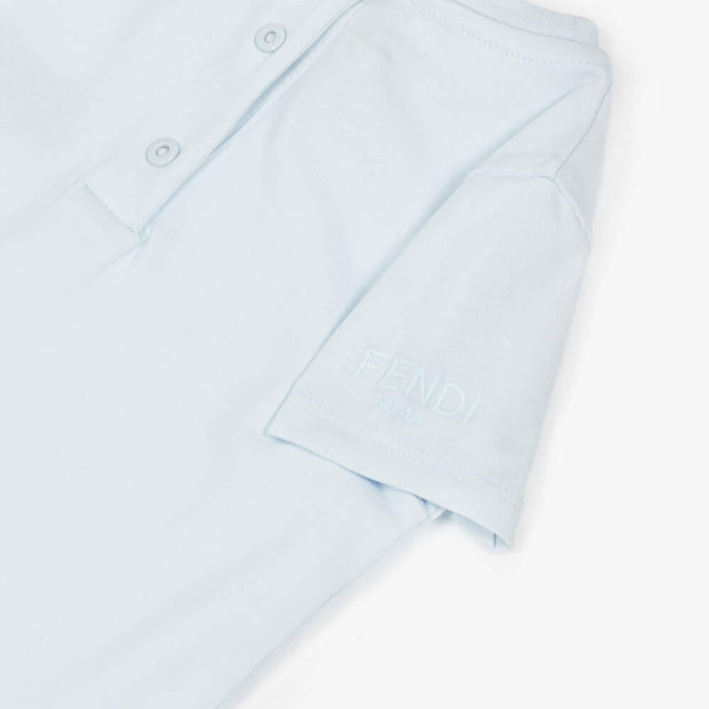 Fendi-تيشيرت قطن بطبعة دب فندي لون أزرق للأولاد الرضع | Childrensalon