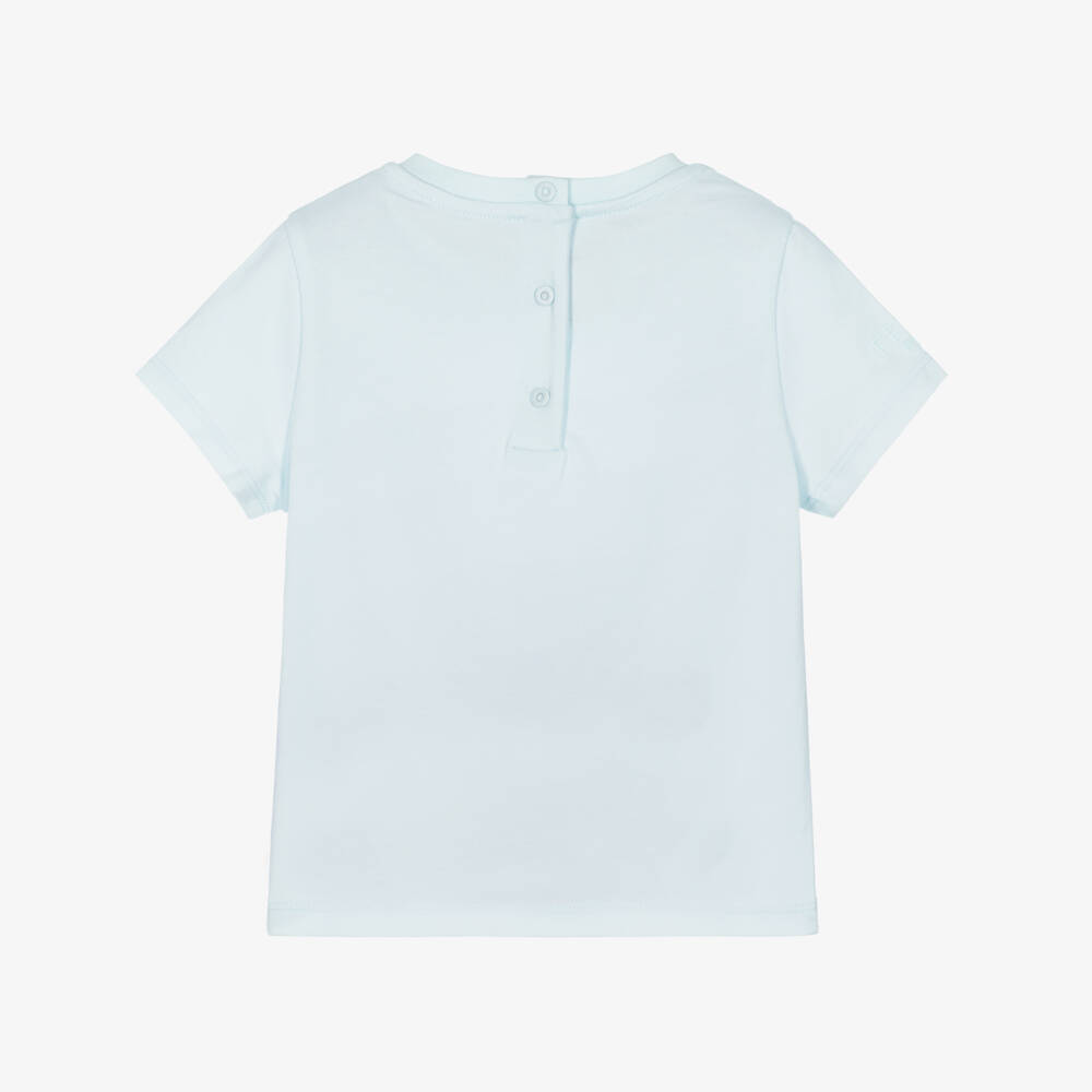 Fendi-تيشيرت قطن بطبعة دب فندي لون أزرق للأولاد الرضع | Childrensalon