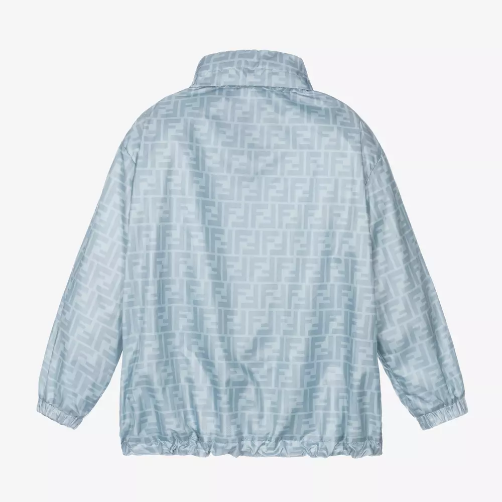 Fendi-Boys Blue FF Logo Windbreaker Jacket | Childrensalon
