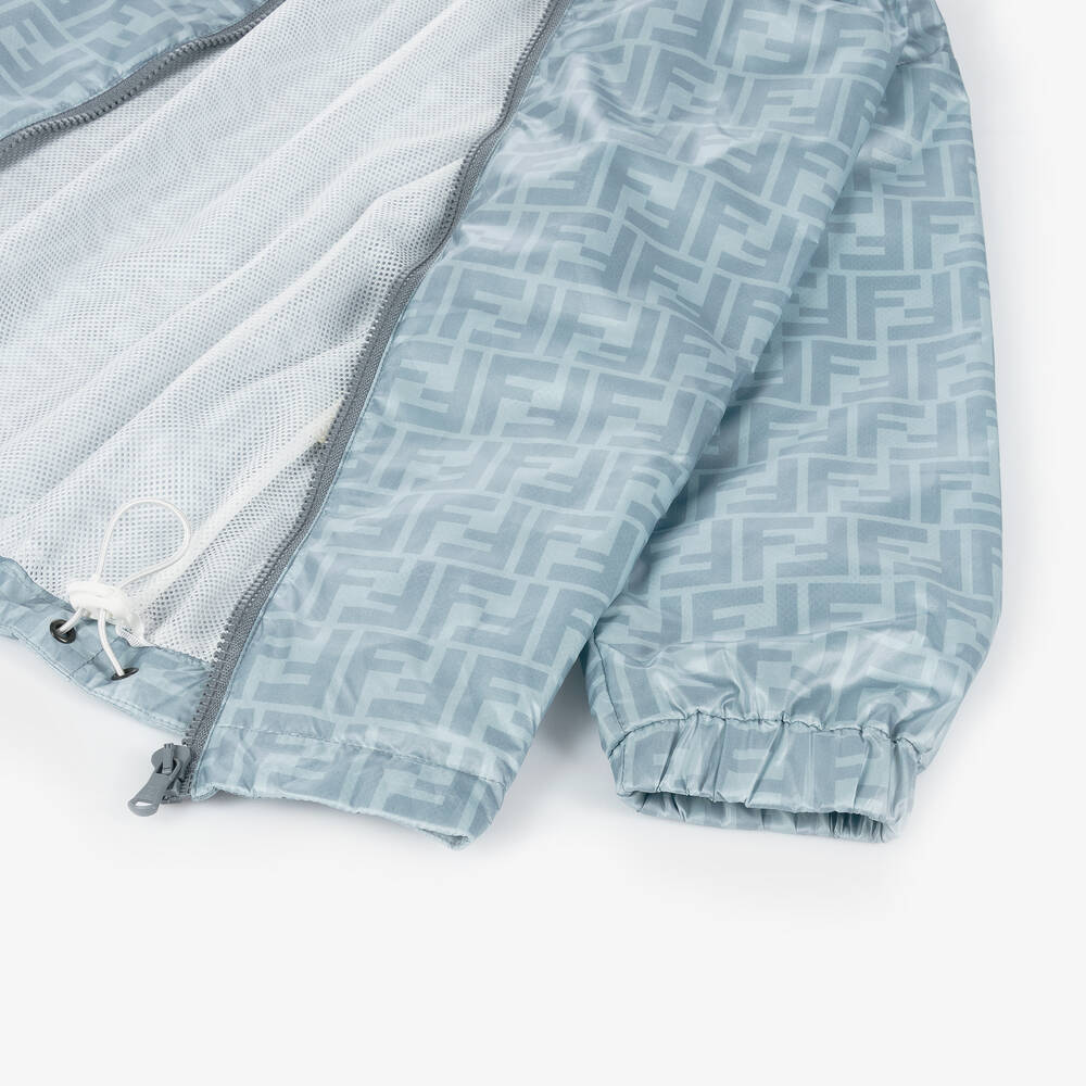 Fendi - Boys Blue FF Logo Windbreaker Jacket | Childrensalon