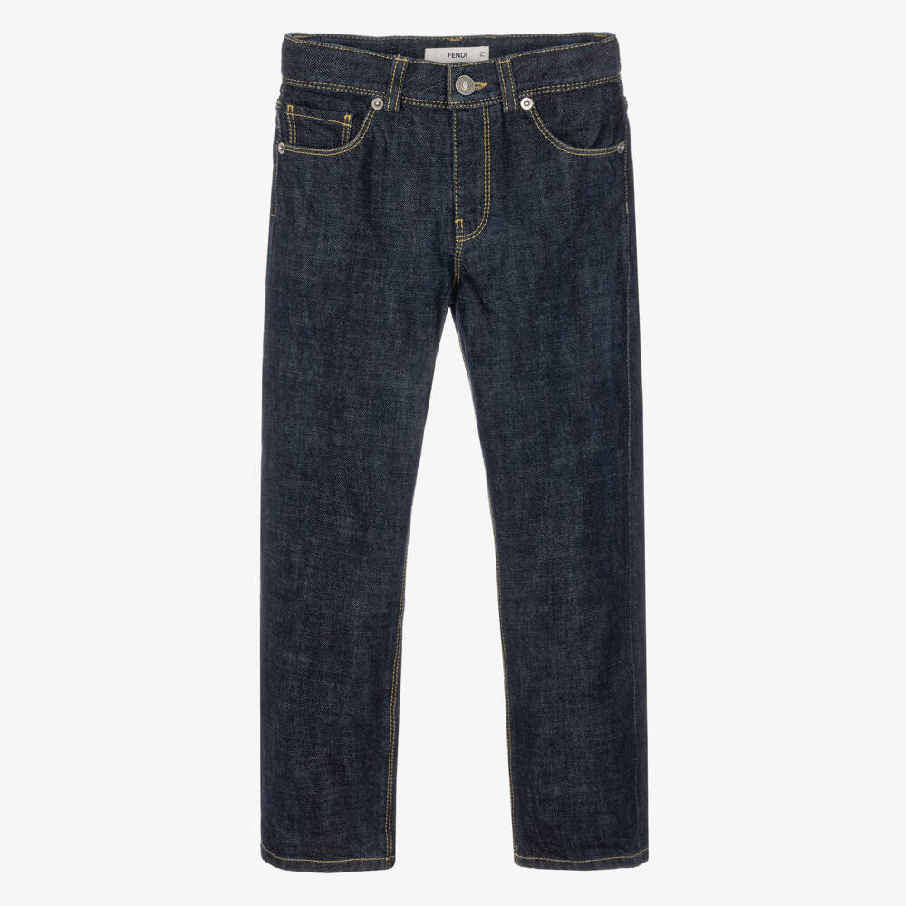 Fendi-Boys Dark Navy Blue Jeans | Childrensalon