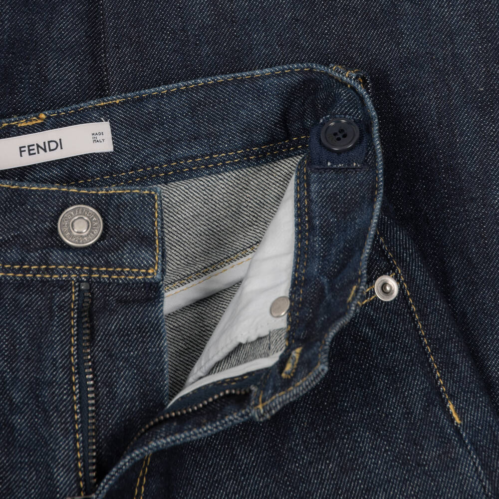 Fendi-Boys Dark Navy Blue Jeans | Childrensalon