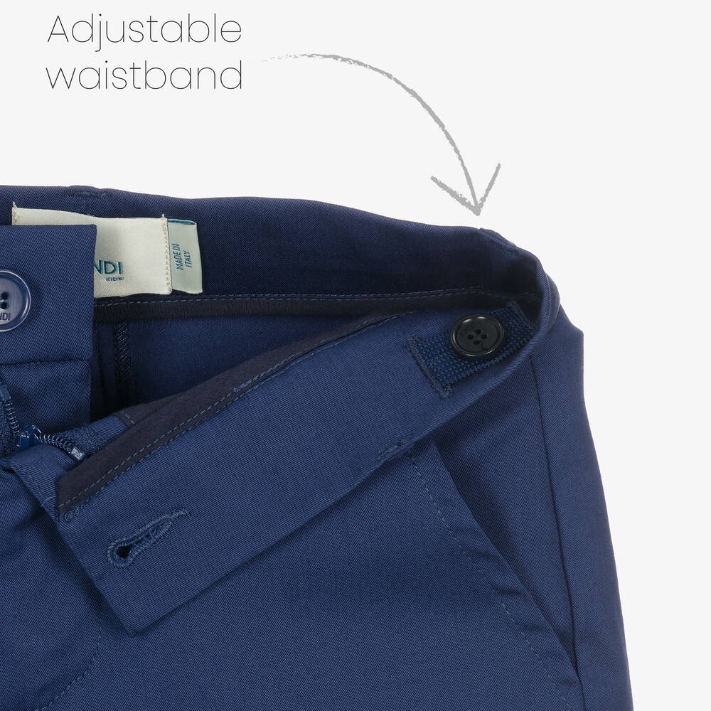 Fendi-Синие шорты из хлопкового габардина для мальчиков | Childrensalon