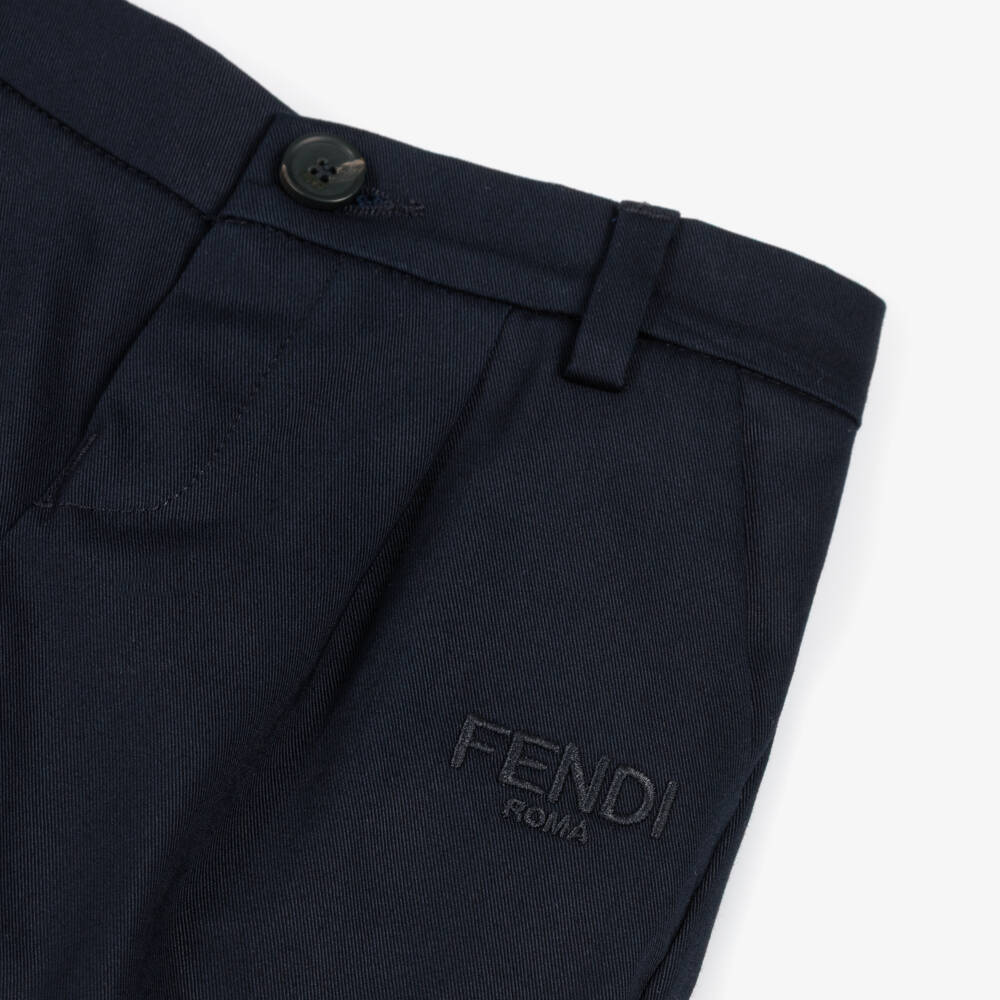 Fendi-Брюки синие хлопковые для мальчиков | Childrensalon