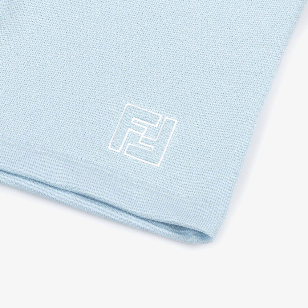 Fendi-Шорты голубые из хлопкового трикотажа FF для мальчиков | Childrensalon