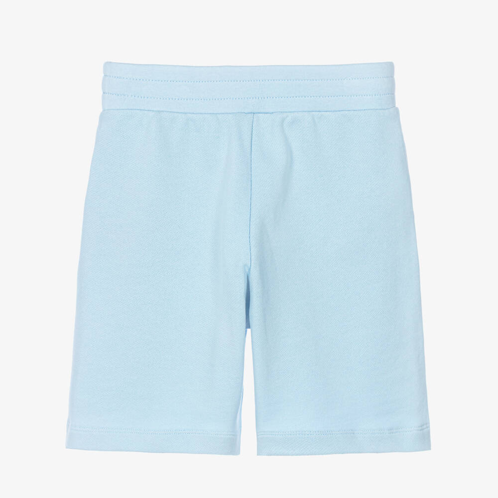 Fendi-Boys Pale Blue FF Logo Jersey Shorts | Childrensalon