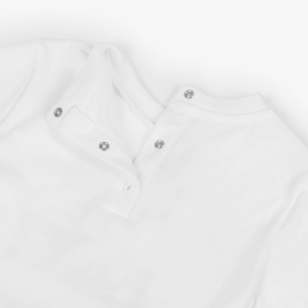 Fendi-Boys White Cotton Fendi Did It First Short-Sleeved T-Shirt  | Childrensalon