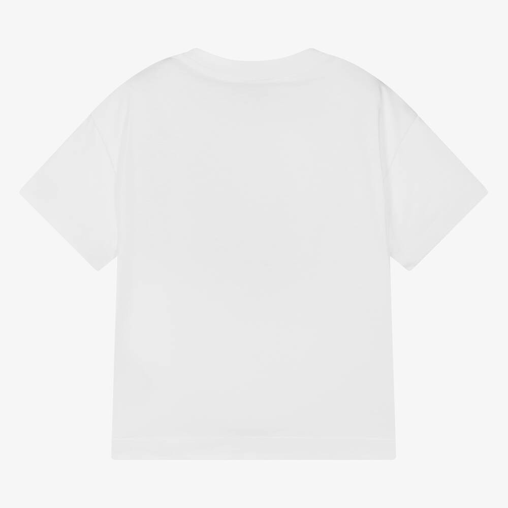 Fendi-Boys White Cotton FF Pocket T-Shirt | Childrensalon