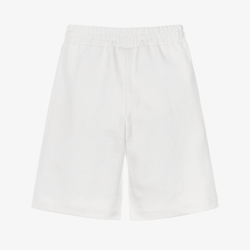 Fendi-Шорты белые из хлопкового трикотажа с логотипом для мальчиков | Childrensalon