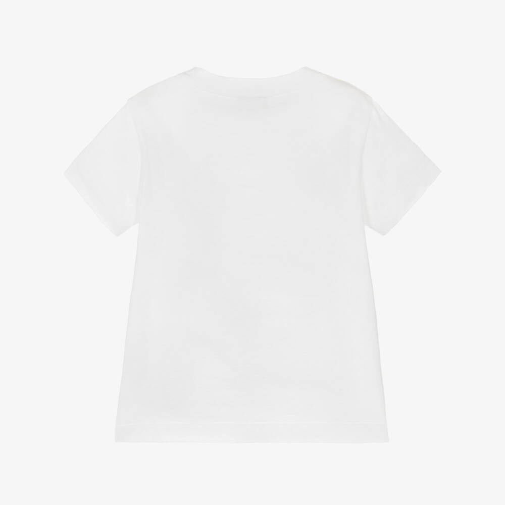 Fendi-Футболка белая из хлопка с летними мотивами для мальчиков | Childrensalon