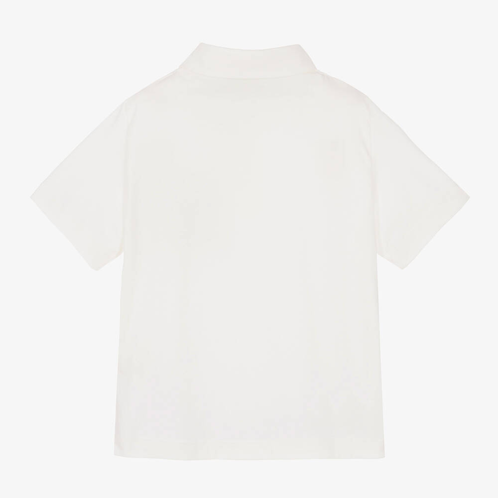 Fendi-Белая рубашка поло из хлопка FF для мальчиков | Childrensalon