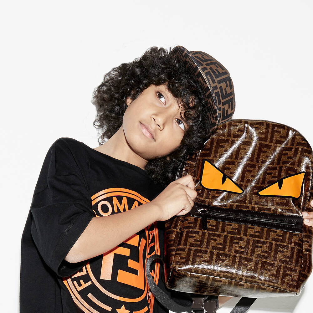 Fendi-كاب كانفاس لون بني للأطفال | Childrensalon