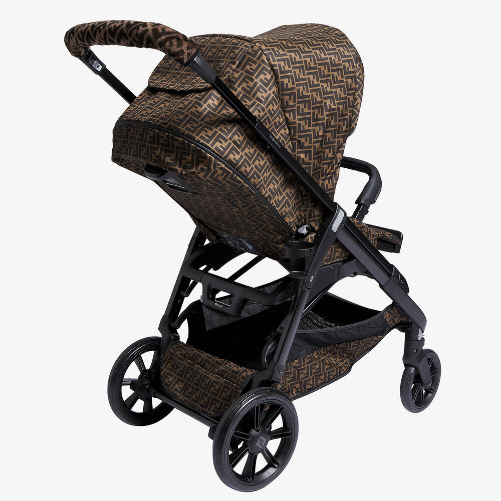 Fendi-Brown FF Logo Stroller | Childrensalon