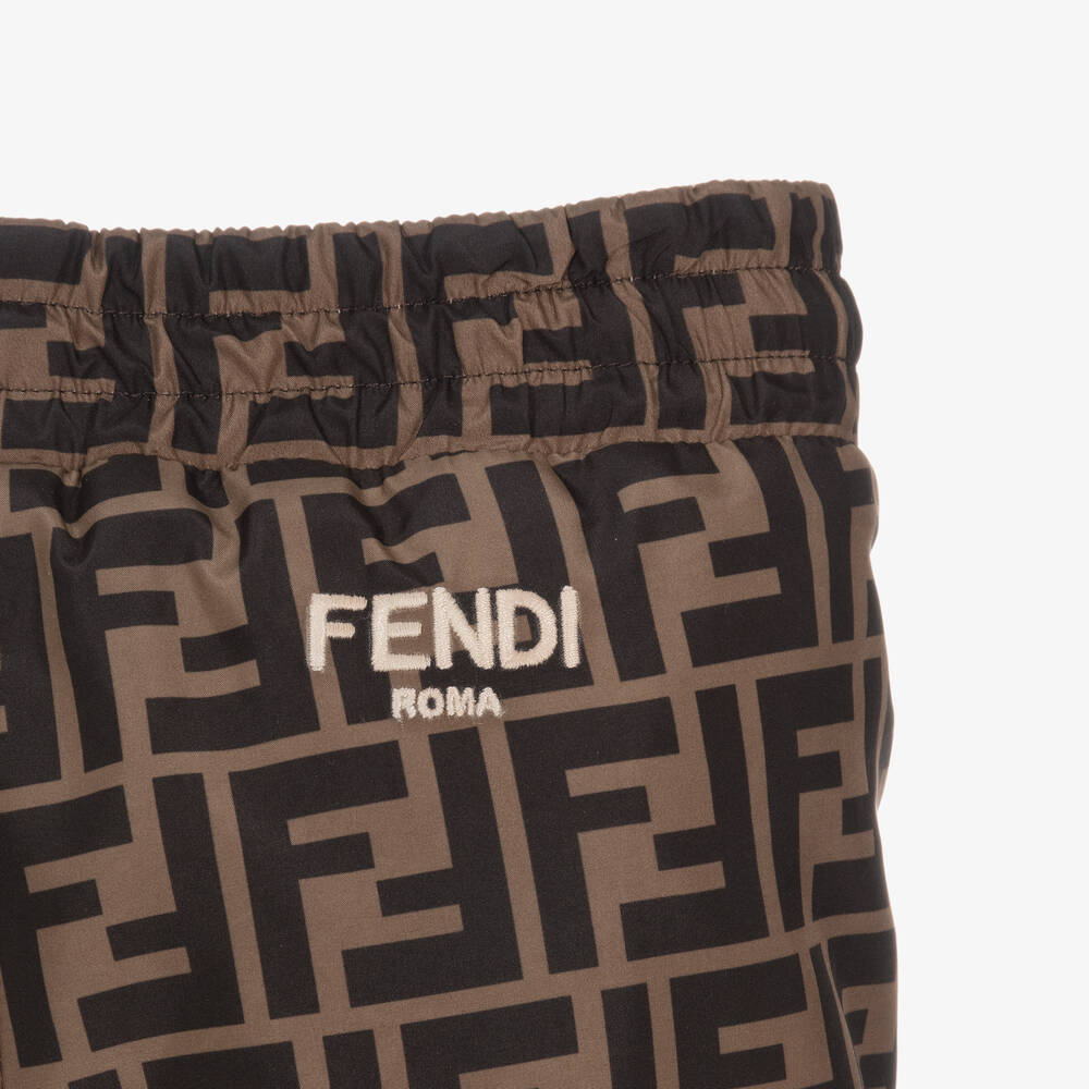 Fendi-Brown Reversible FF Joggers | Childrensalon