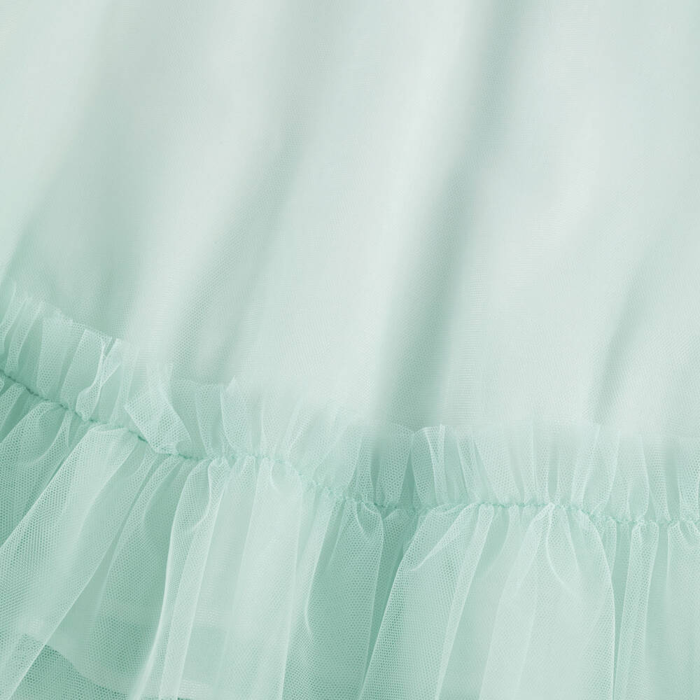 Fendi-فستان تول لون أخضر أكوا | Childrensalon