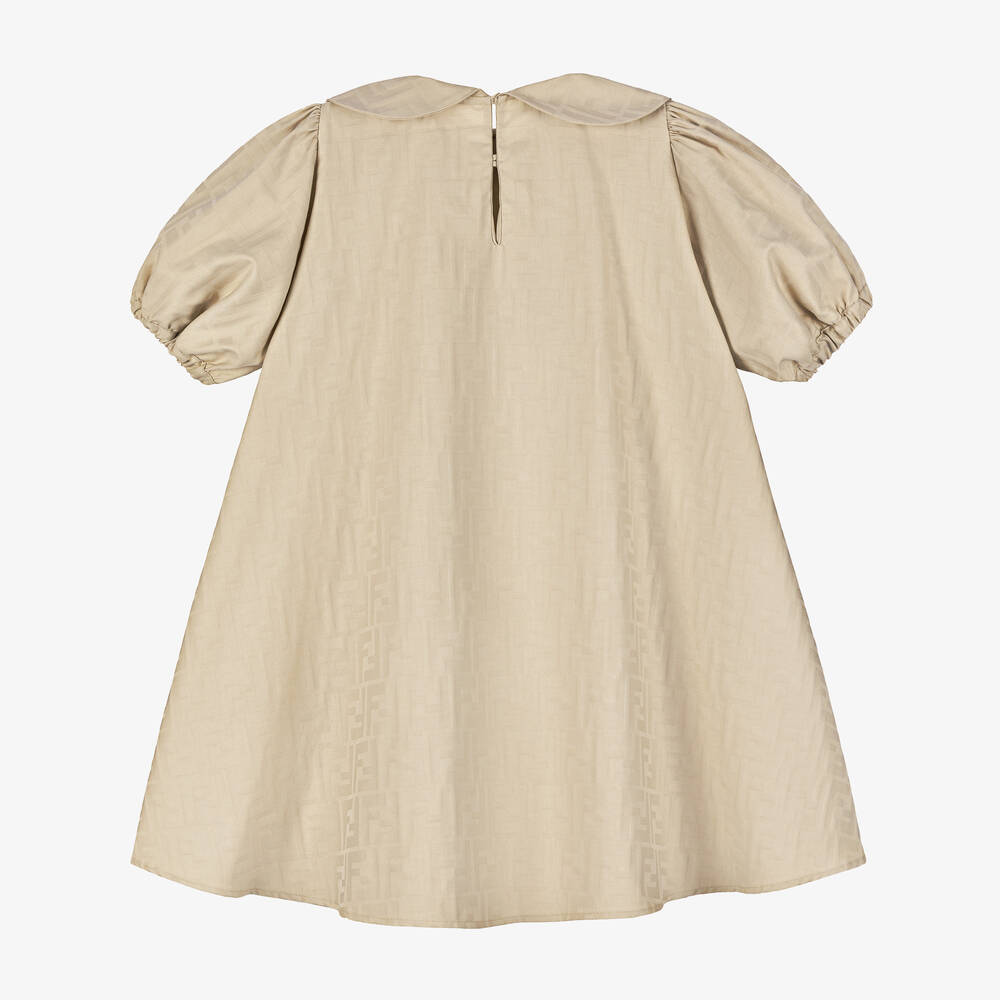 Fendi-فستان قطن لون بيج  | Childrensalon