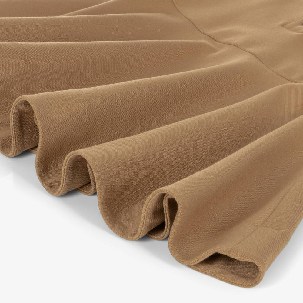 Fendi-فستان بأكمام قصيرة جيرسي ميلانو لون بيج للبنات | Childrensalon