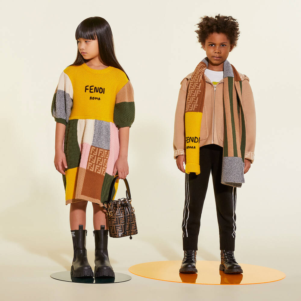 Fendi-Girls Black Leather Boots | Childrensalon