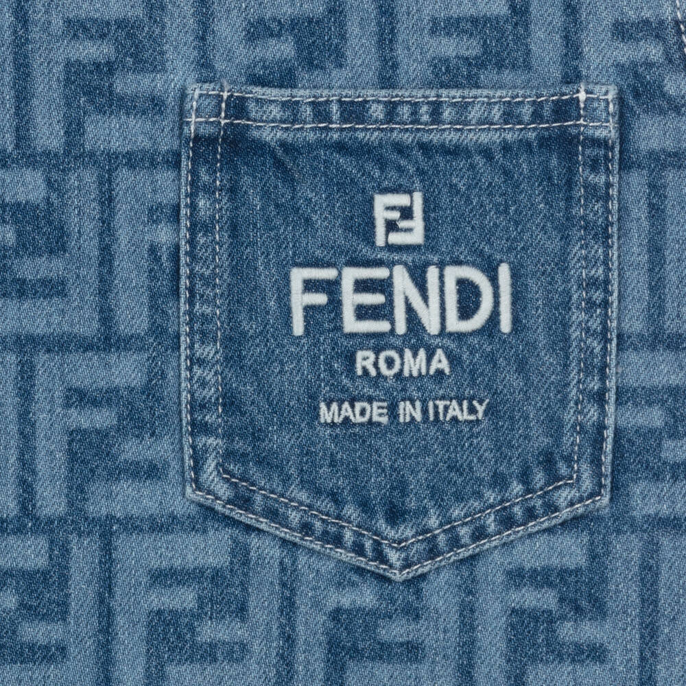 Fendi - Girls Blue FF Denim Dress | Childrensalon Fendi - Girls Blue FF Denim Dress | Childrensalon