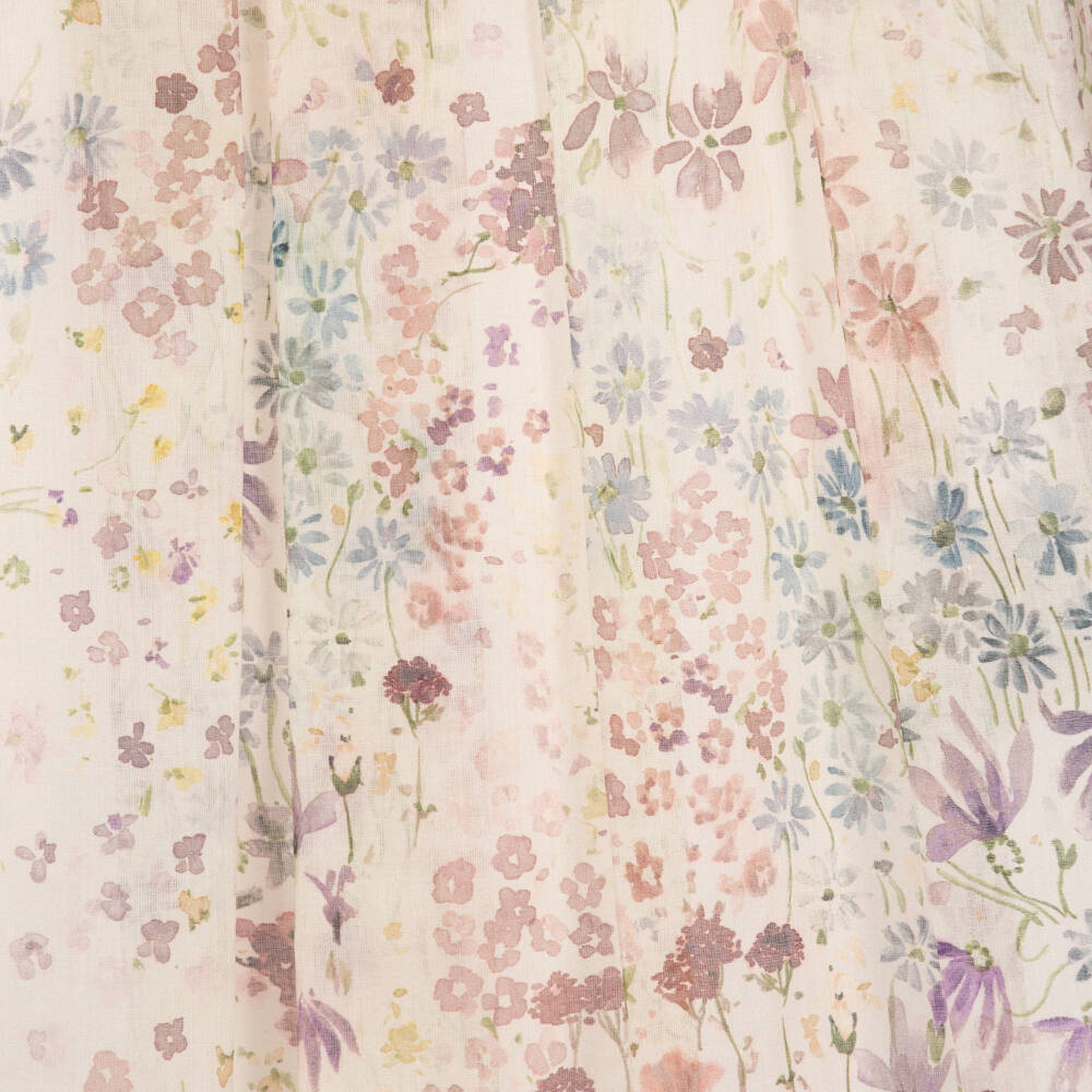 Fendi-Girls Floral Print Cotton Skirt in Pastel Colours | Childrensalon