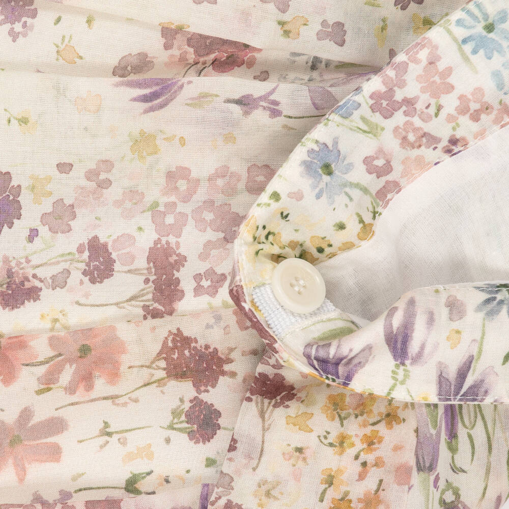 Fendi-Girls Floral Print Cotton Skirt in Pastel Colours | Childrensalon