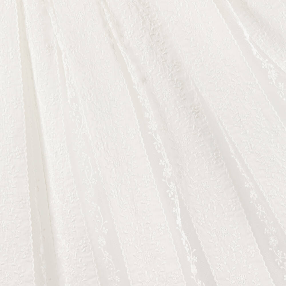 Fendi-فستان قطن مطرز لون عاجي  | Childrensalon