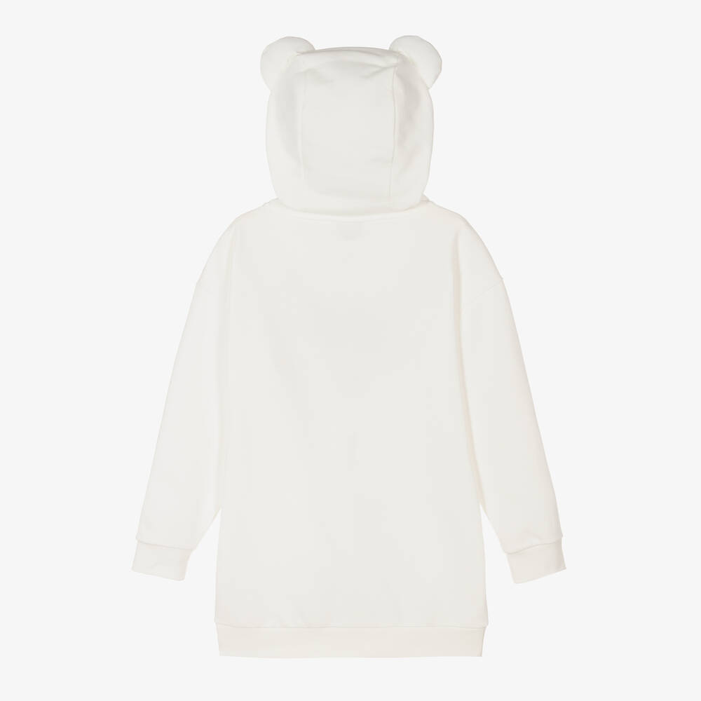 Fendi-Girls Ivory Manga Hoodie Dress | Childrensalon