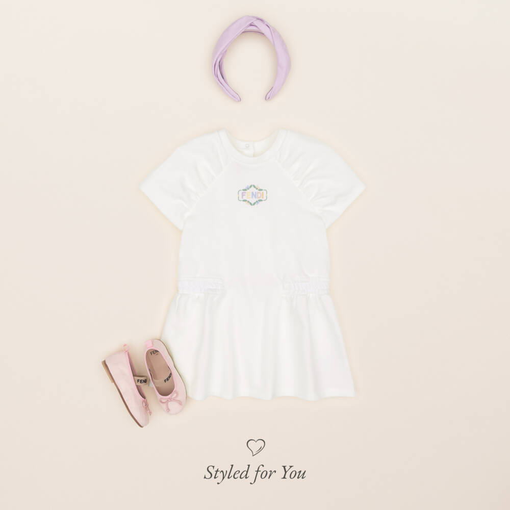 Fendi-طوق شعر مبطن بشعار FF لون بنفسجي ليلاك للبنات | Childrensalon