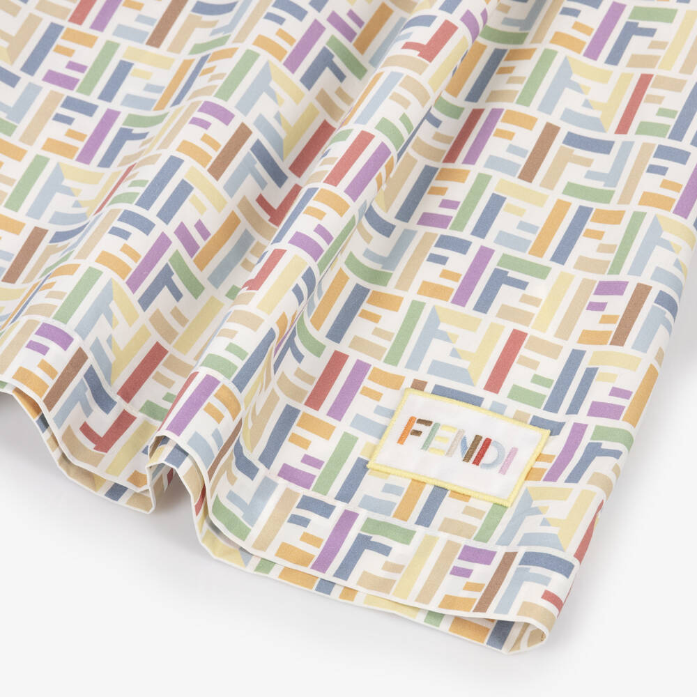 Fendi-Girls Multicolour FF Print Cotton Dress | Childrensalon