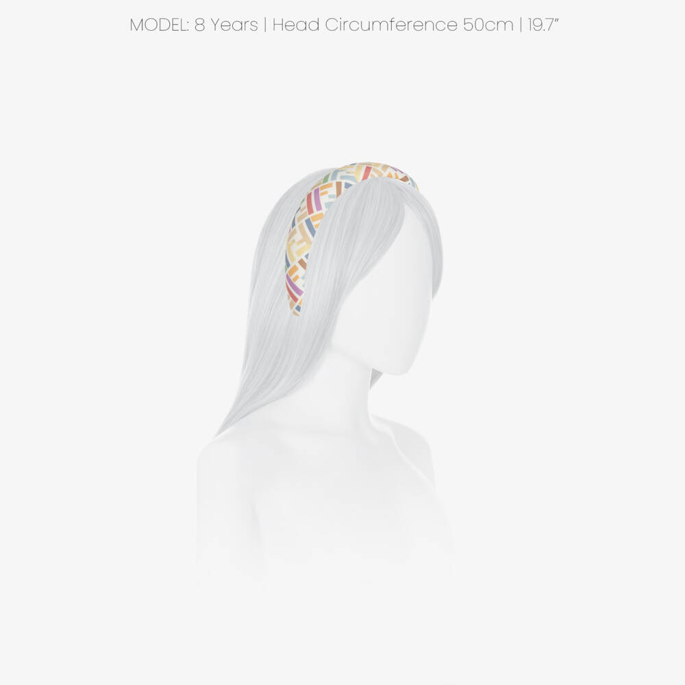 Fendi-Girls Multicolour FF Print Hairband | Childrensalon