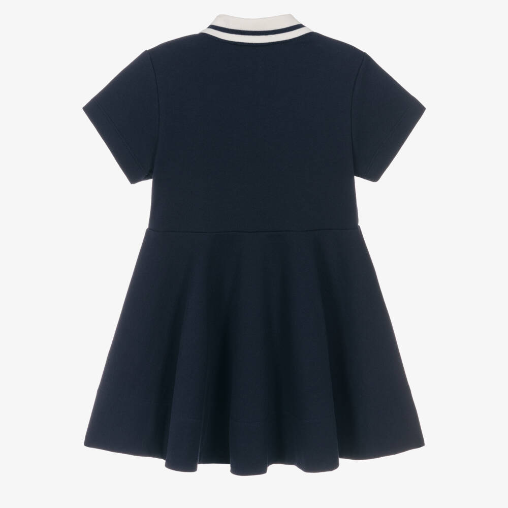 Fendi-Платье рубашка поло синее из хлопкового трикотажа для девочек | Childrensalon