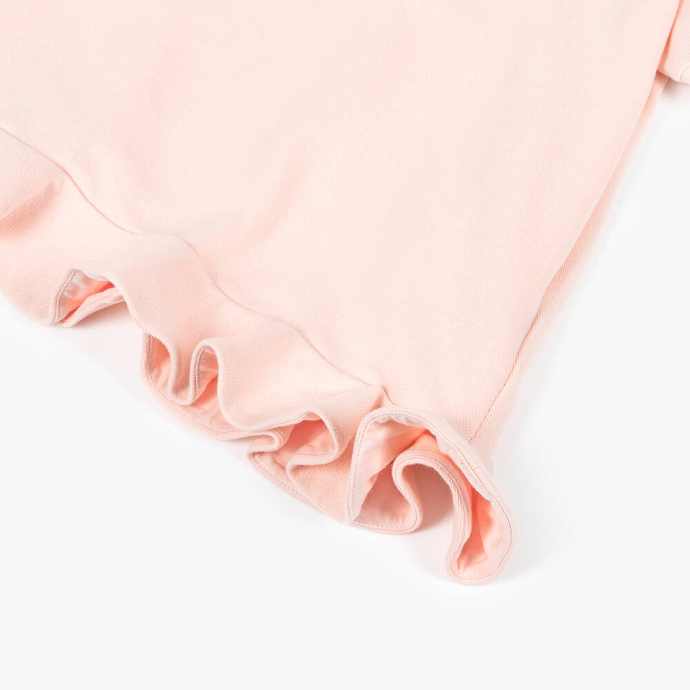 Fendi-Girls Pale Pink Cotton Fendi Roma Logo Dress | Childrensalon