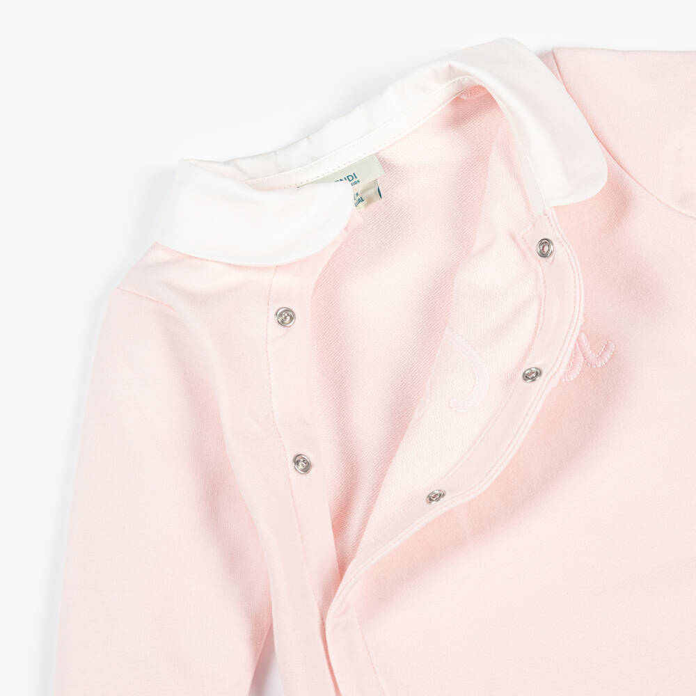 Fendi-Girls Pink Cotton Babygrow Gift Set | Childrensalon