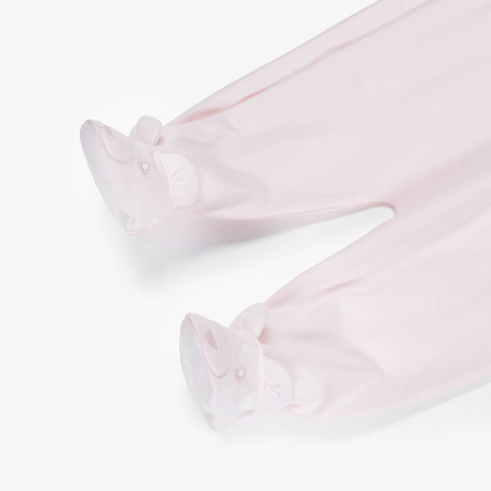 Fendi-Girls Pink Cotton Babysuit Gift Set with Logo Embroidery | Childrensalon