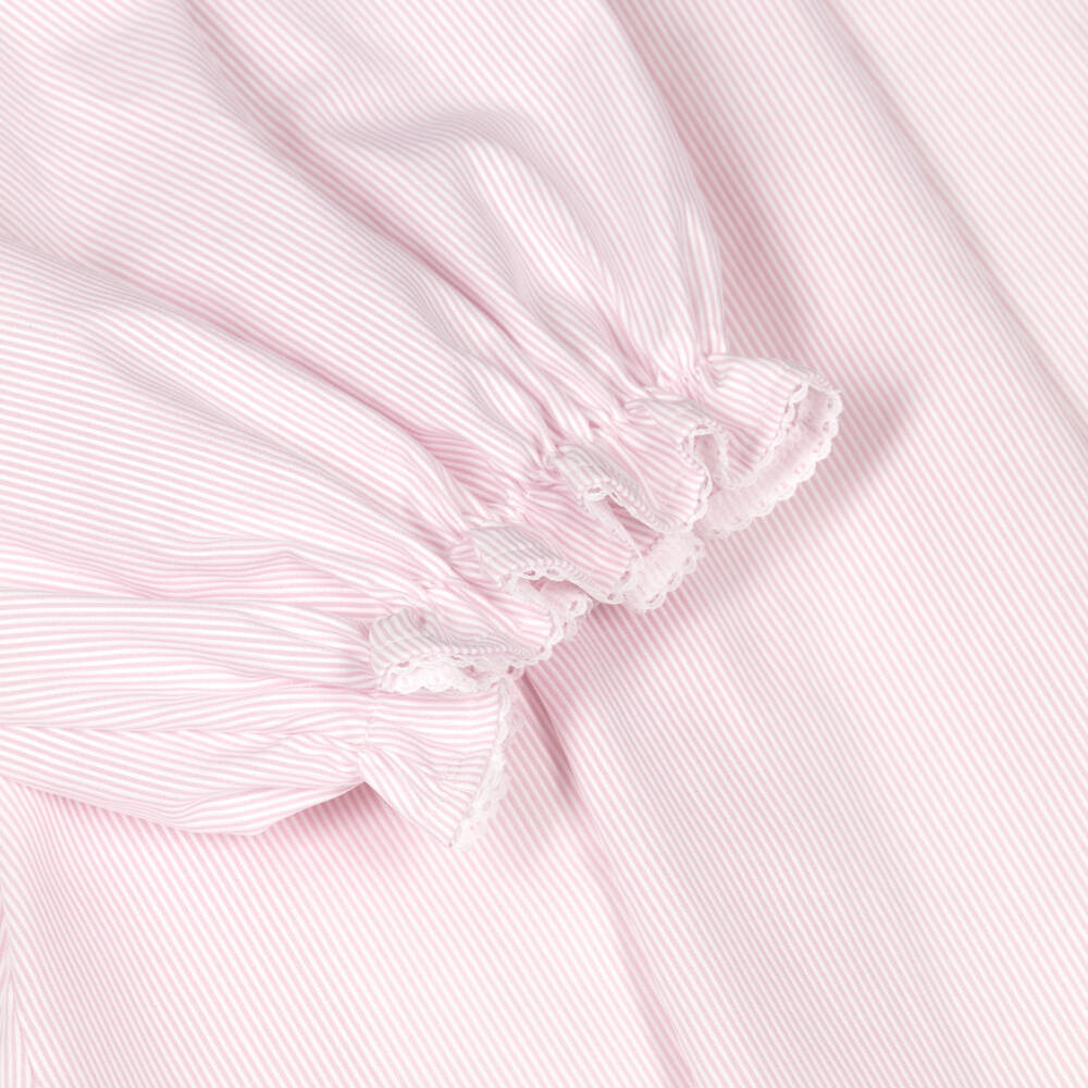 Fendi-فستان بياقة فيونكة قطن لون زهري | Childrensalon