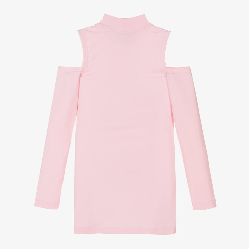Fendi-Girls Pink Cotton Dress | Childrensalon