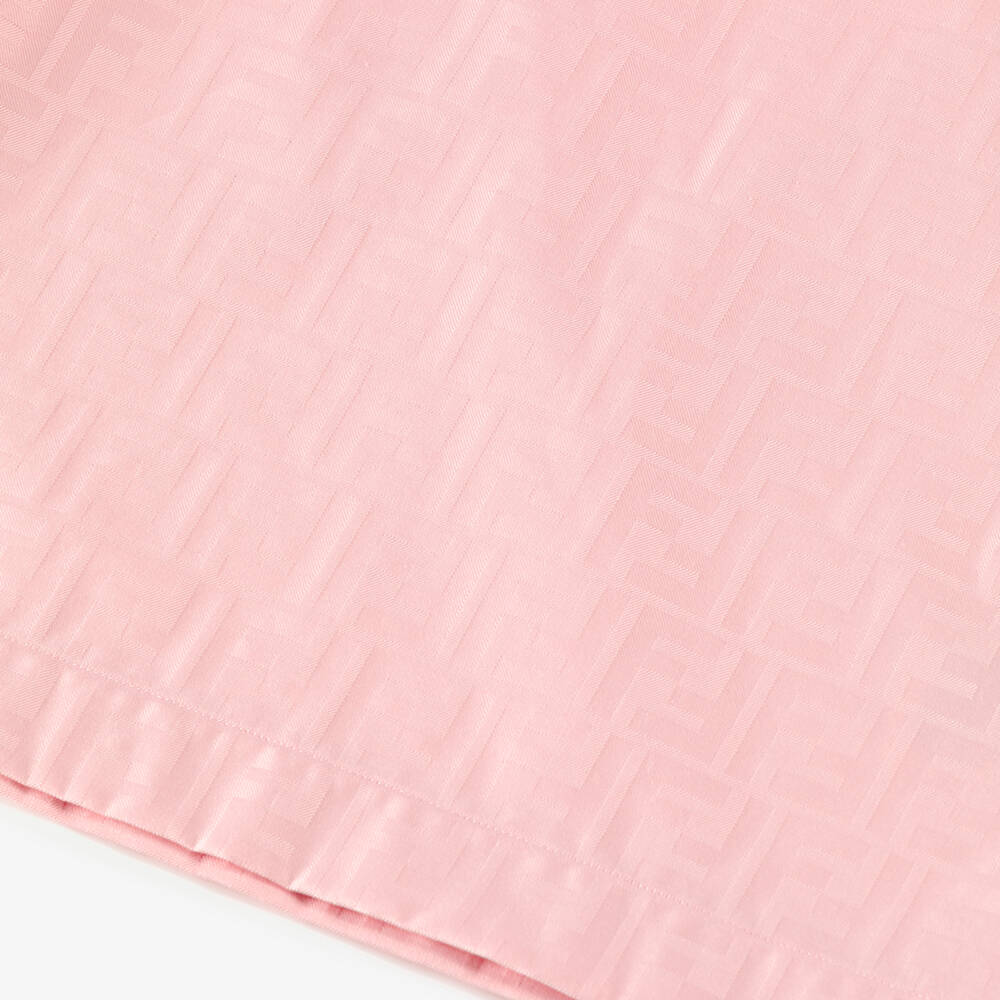 Fendi-Платье розовое из хлопка с жаккардовым логотипом FF для девочек | Childrensalon