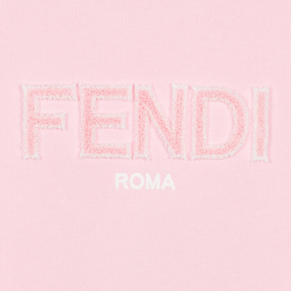 Fendi-سويتشيرت قطن لون زهري للبنات | Childrensalon