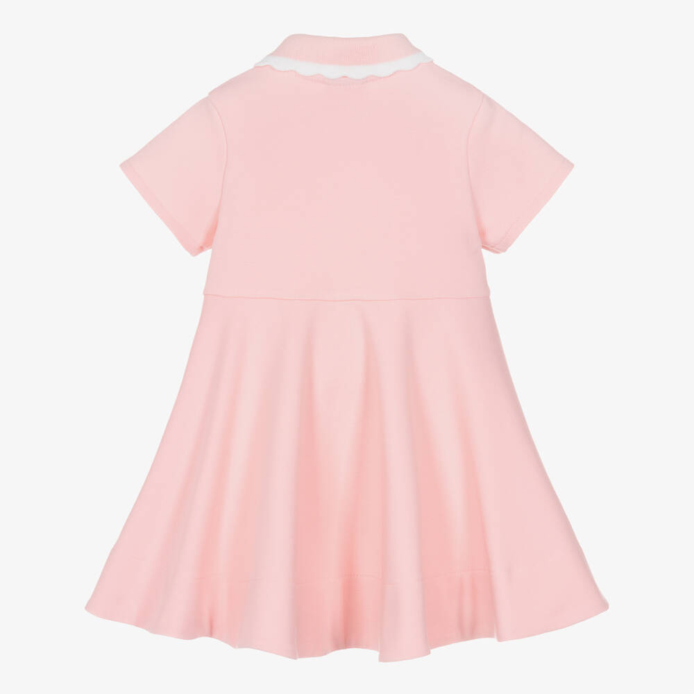 Fendi-Платье розовое из миланского трикотажа с короткими рукавами для девочек | Childrensalon